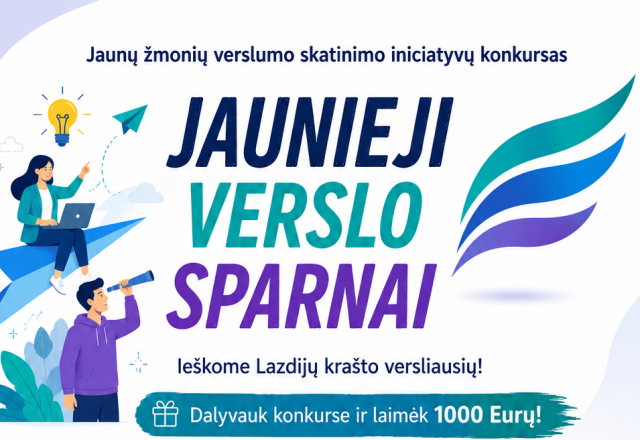 Sugrįžta jaunų žmonių verslumo skatinimo iniciatyvų konkursas „Jaunieji verslo sparnai“