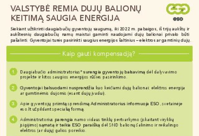 Primename, kad valstybė remia dujų balionų keitimą saugia energija