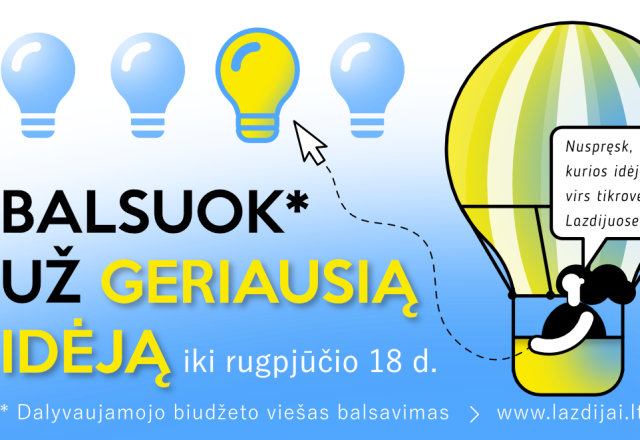 Balsavimas dėl „Dalyvaujamojo biudžeto“ projektų – išrinkite verčiausias idėjas Lazdijų kraštui!