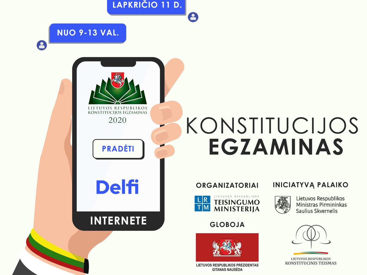 Teisingumo ministerija kviečia dalyvauti Konstitucijos egzamine