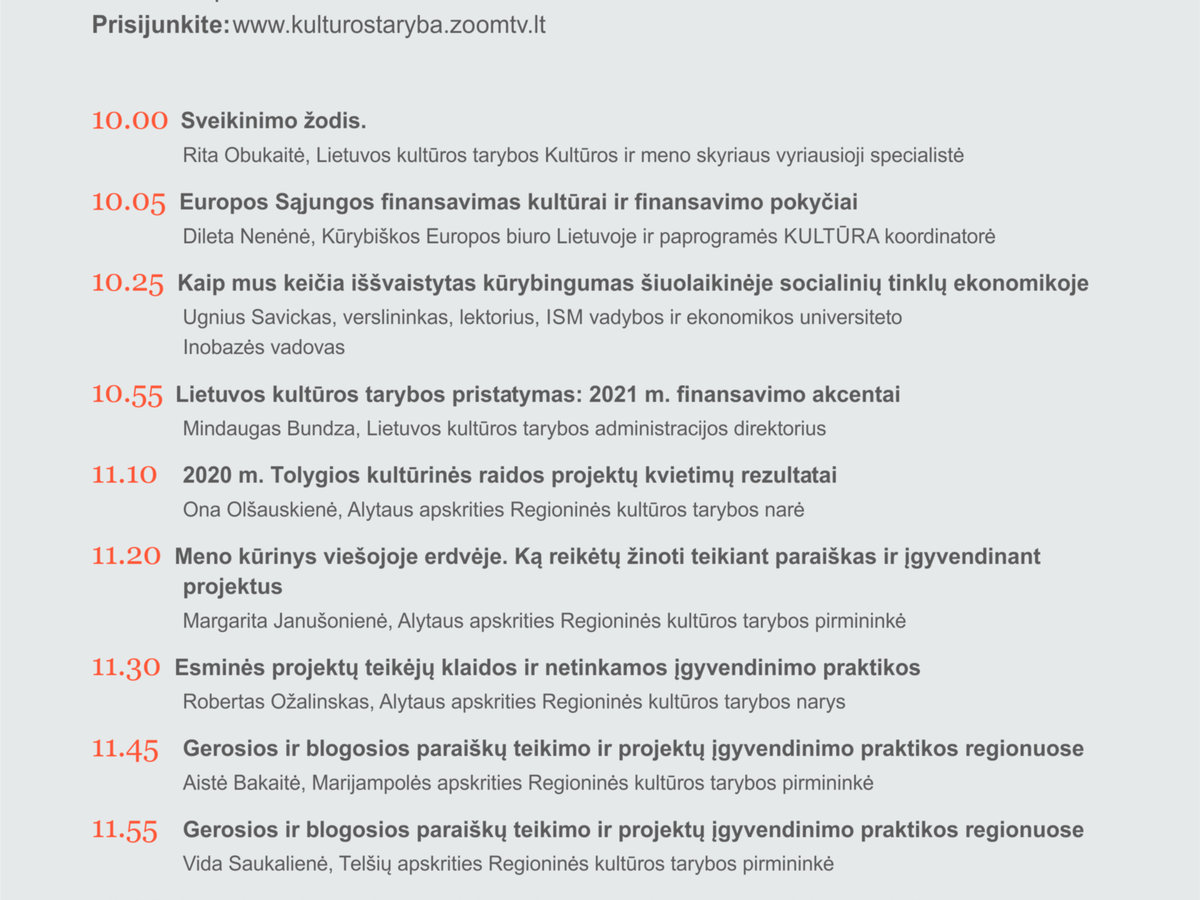 Kviečiame į nuotolinę Alytaus apskrities Regioninės kultūros tarybos konferenciją