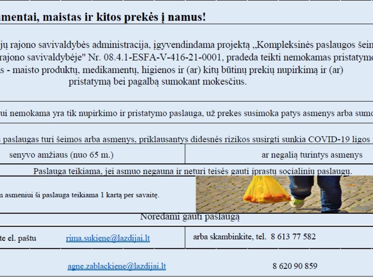 Nemokamos savivaldybės paslaugos – senjorams ir turintiems negalią žmonėms
