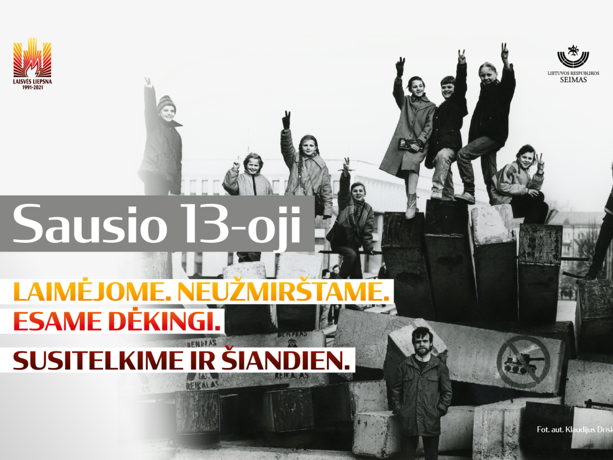 Sausio 13-ąją minėkime kartu visuotine pilietine iniciatyva „Atmintis gyva, nes liudija“