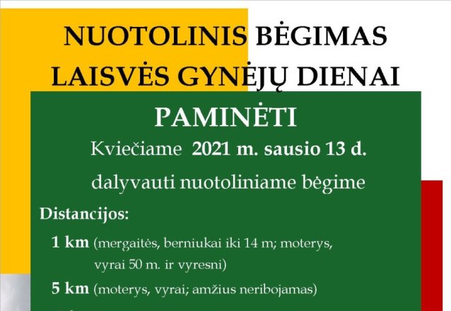 SAUSIO 13-ĄJĄ  KVIEČIAME PAMINĖTI BĖGIMU