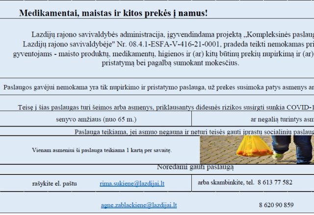 Nemokamos savivaldybės paslaugos – senjorams ir turintiems negalią žmonėms