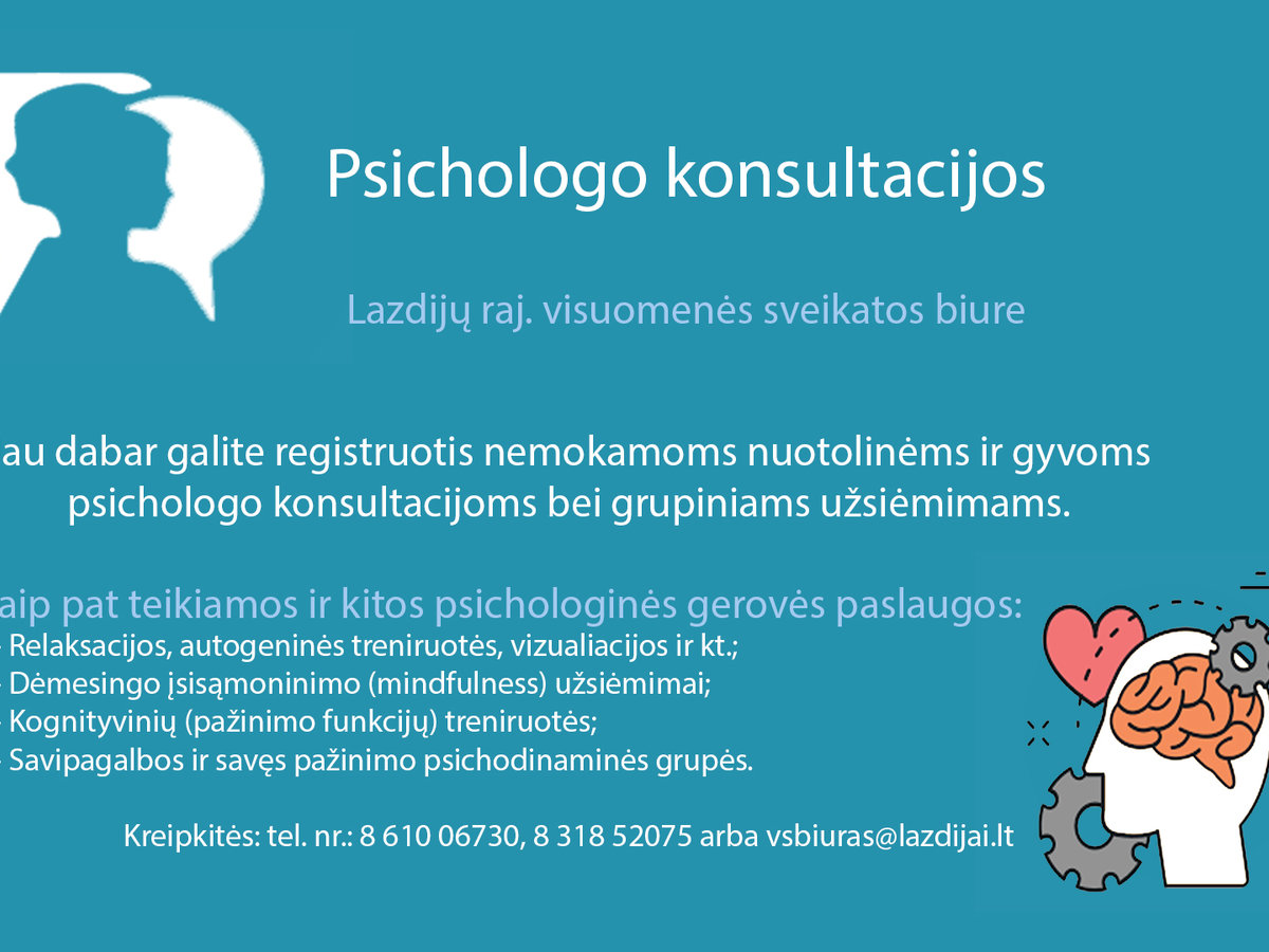 Psichologo konsultacijos – visiems norintiems
