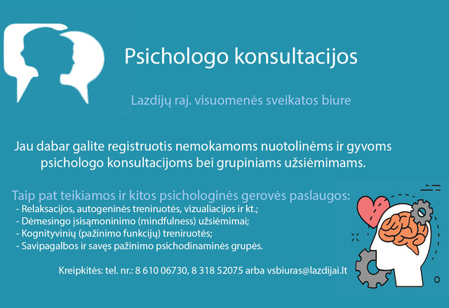 Psichologo konsultacijos – visiems norintiems
