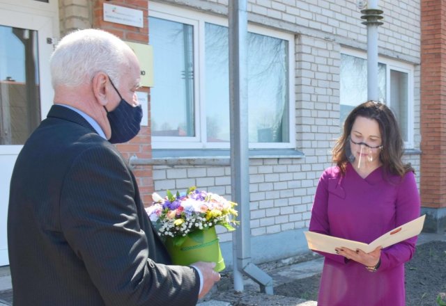 Už ilgametį darbą padėkota Kapčiamiesčio seniūnijos seniūnui Vidmantui Dambrauskui 