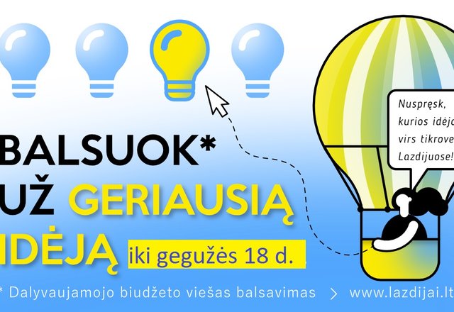 Daugiausiai balsų surinkusios idėjos bus įgyvendinamos ir džiugins gyventojus bei Lazdijų rajono...