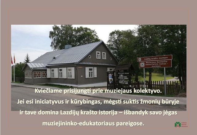 Lazdijų krašto muziejus dirbti kviečia muziejininką - edukatorių