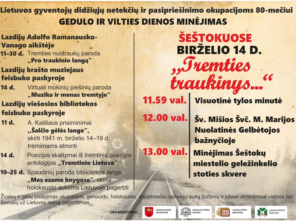 Gedulo ir vilties dienos minėjimas Šeštokuose