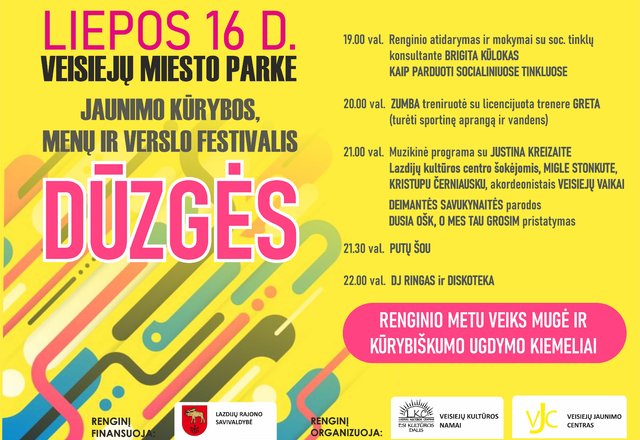 Veisiejuose šurmuliuos jaunimo festivalis „Dūzgės“