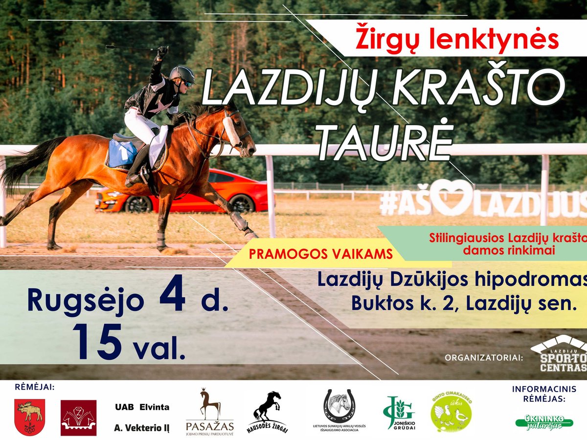 Dzūkijos hipodrome – įspūdingos lenktynės Lazdijų krašto taurei laimėti