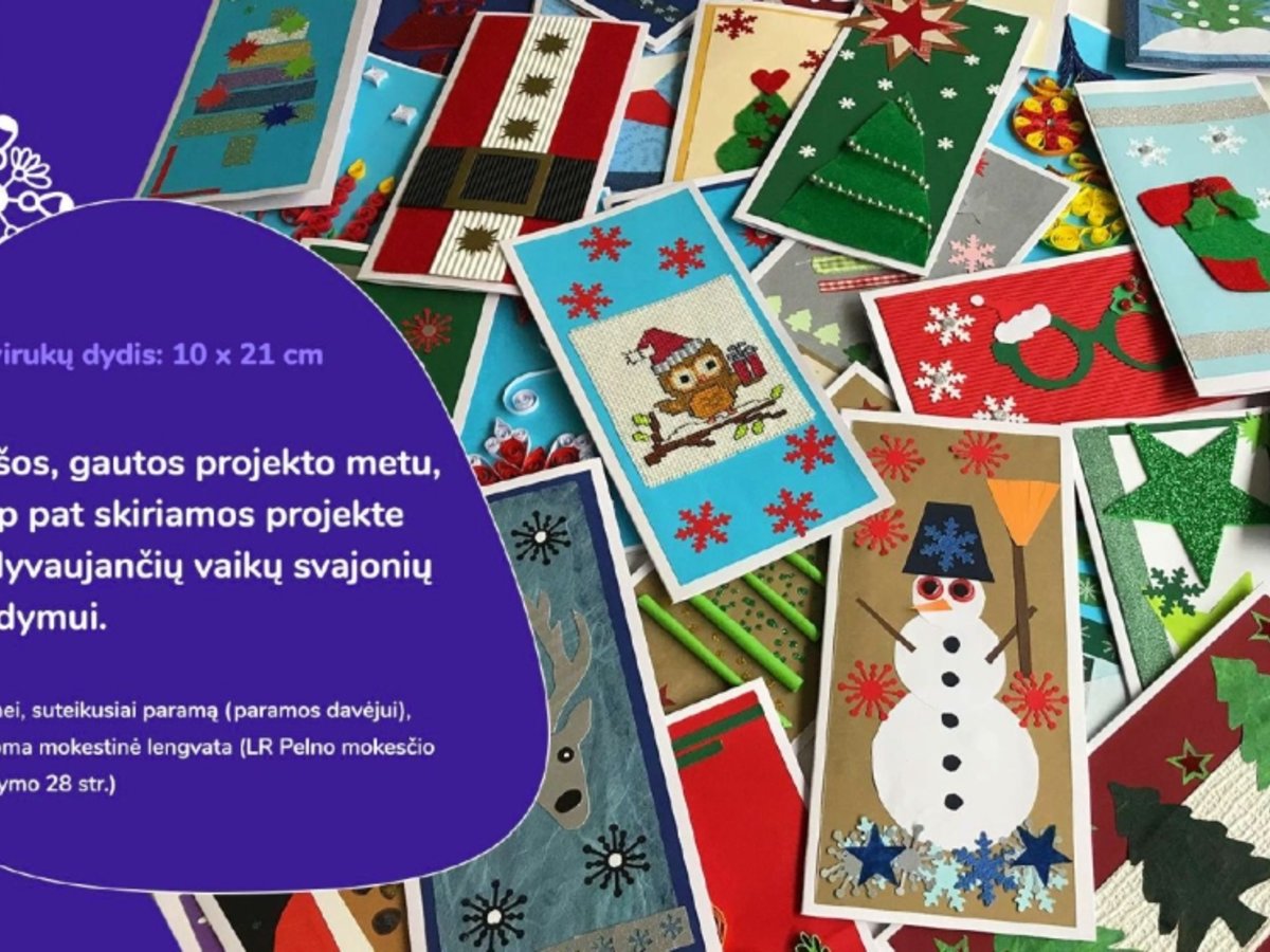 Įsigykite vaikų kurtų atvirukų arba išpildykite jų svajones!