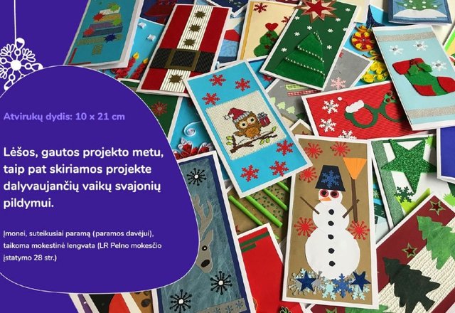 Įsigykite vaikų kurtų atvirukų arba išpildykite jų svajones!