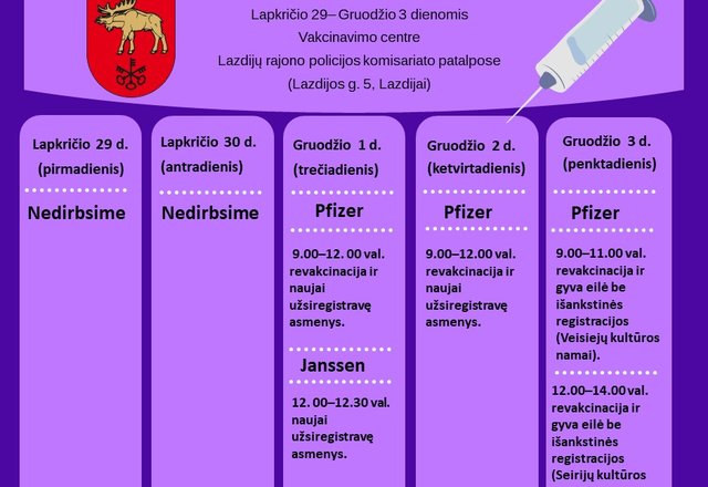 Norėdami apsaugoti save ir kitus nuo COVID-19 ligos, skubėkite skiepytis!