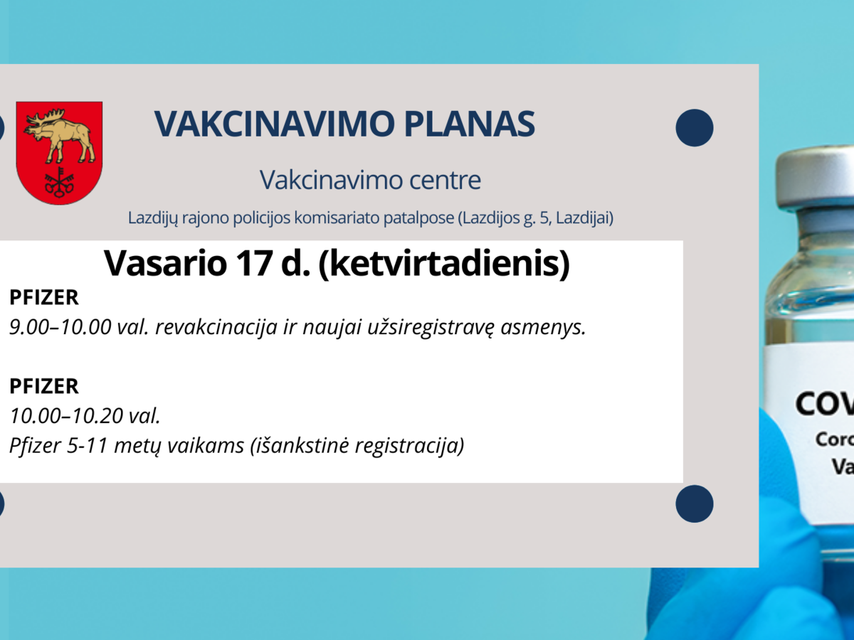 Skiepytis kviečia Lazdijų vakcinavimo centras ir šeimos gydytojai