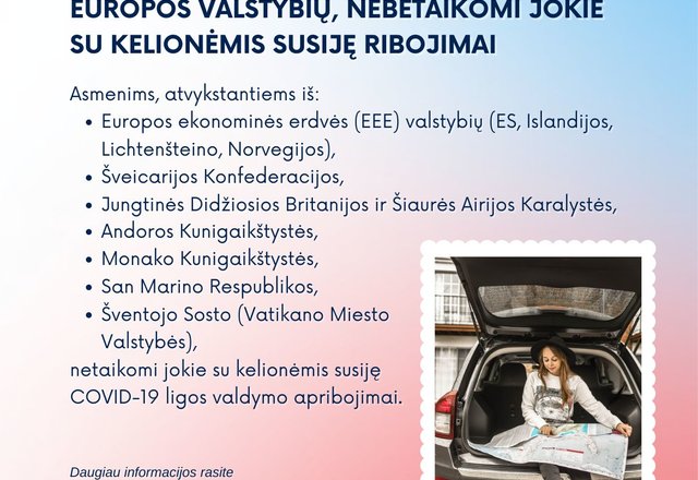 Paveiktų šalių sąrašo nebėra, tačiau reikalavimai ir rekomendacijos keliautojams išlieka. Kokie jie?