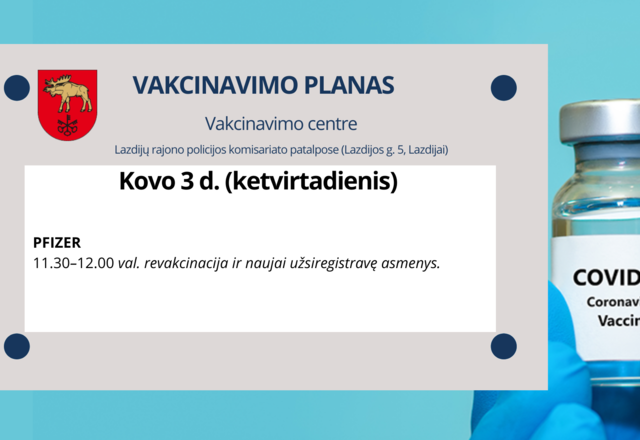  Lazdijų vakcinavimo centras ir šeimos gydytojai kviečia pasiskiepyti