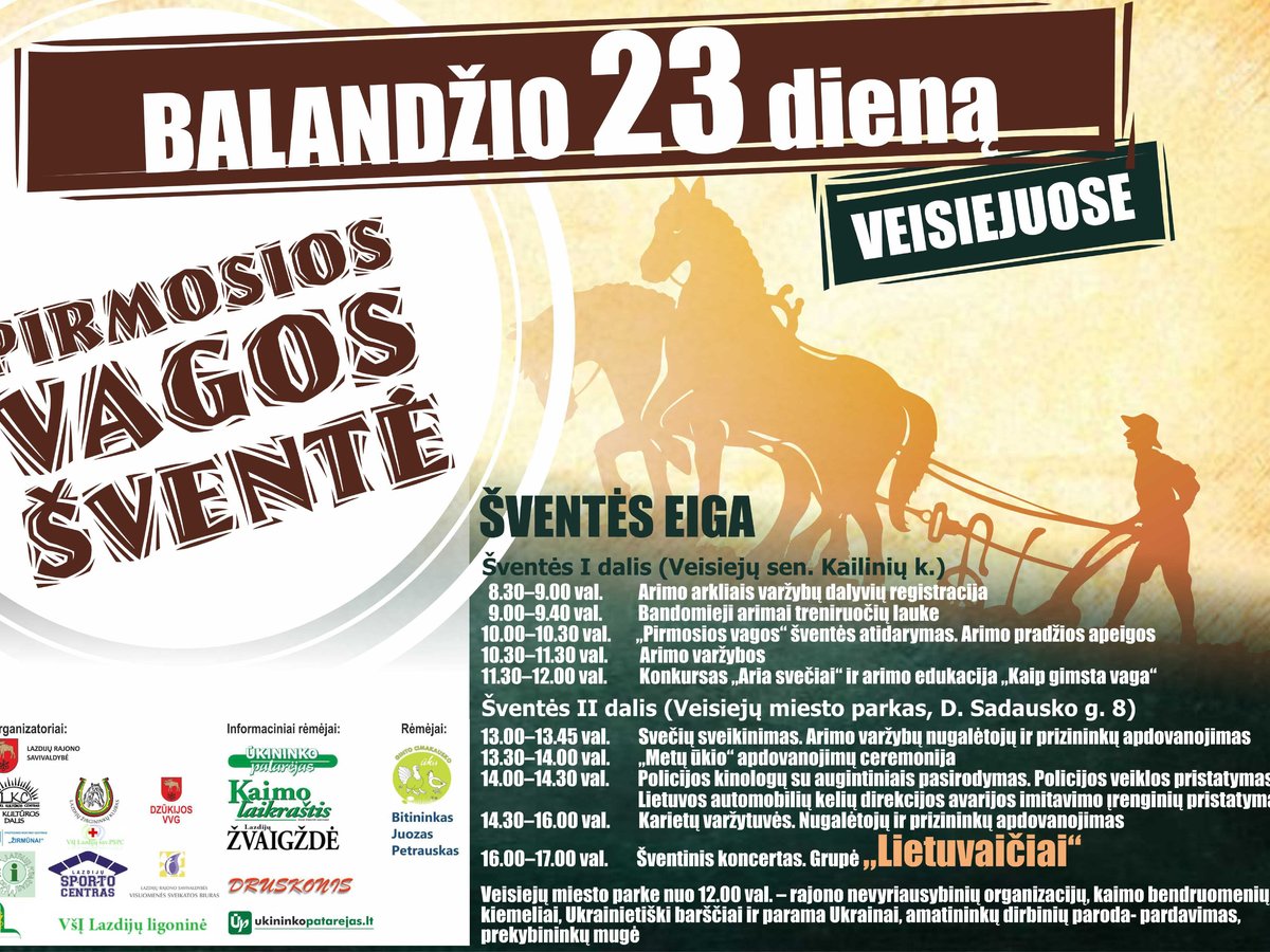 Pirmosios vagos šventė Veisiejuose – per Jurgines, balandžio 23-ąją