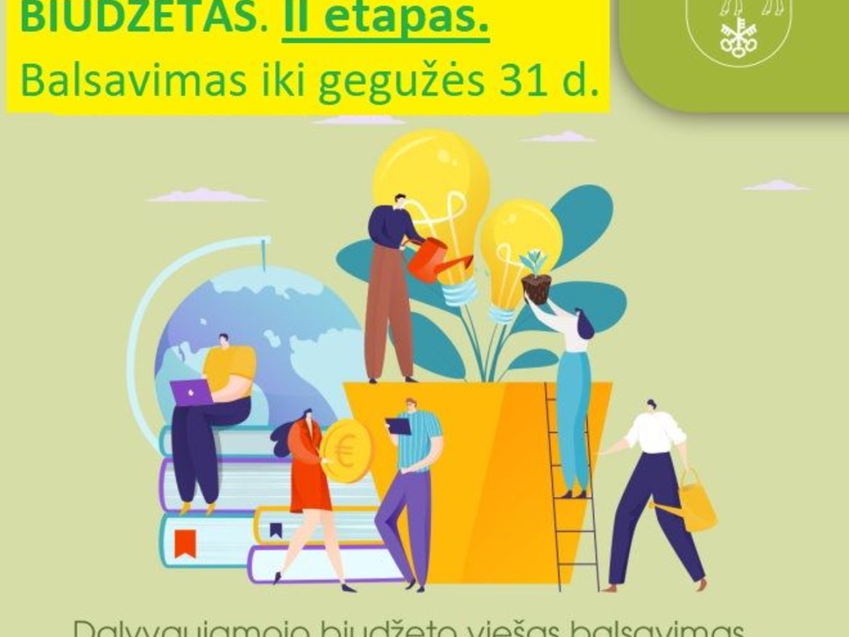 Skelbiamas 2022 m. dalyvaujamojo biudžeto konkurso antrasis balsavimo etapas