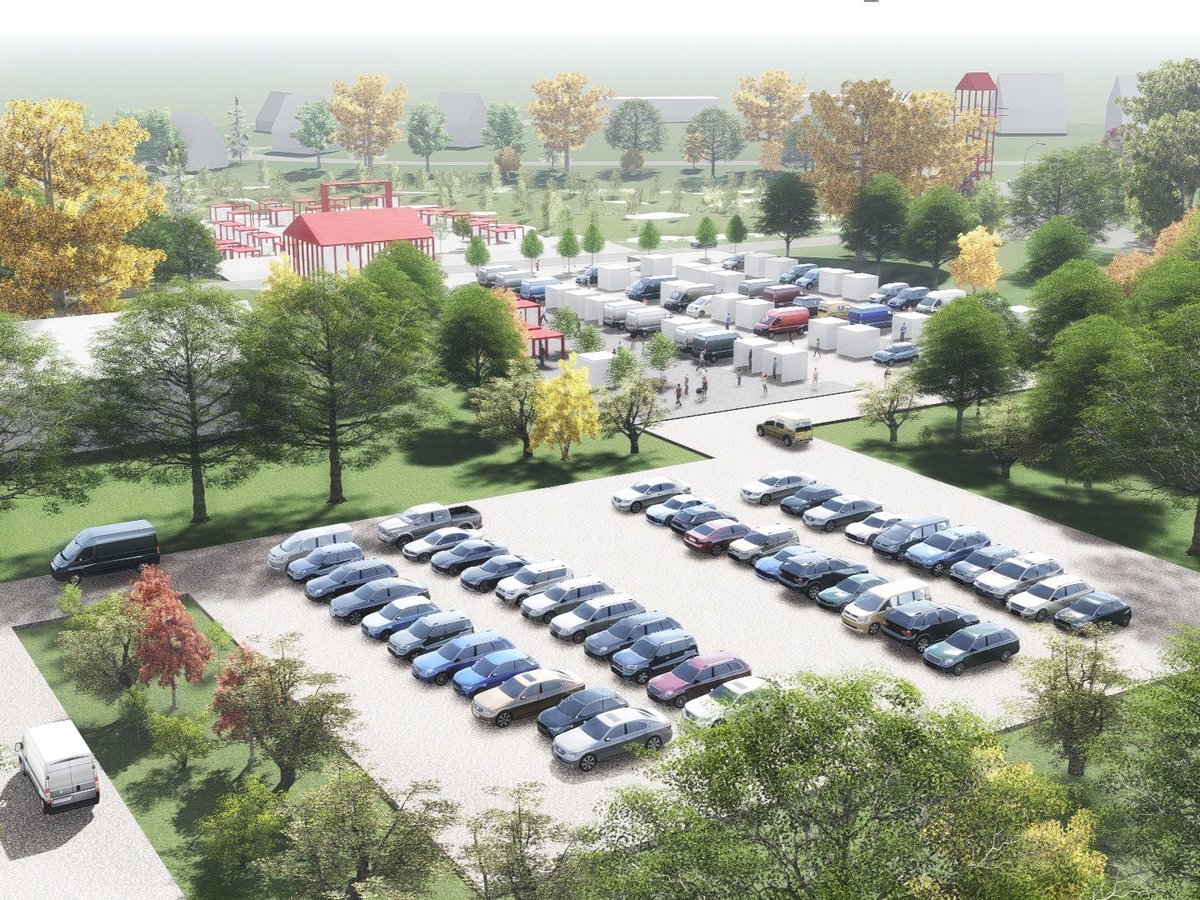 Veisiejų turgavietės plėtros vizija: planuojama vieta prekybai iš automobilių, patogi automobilių...