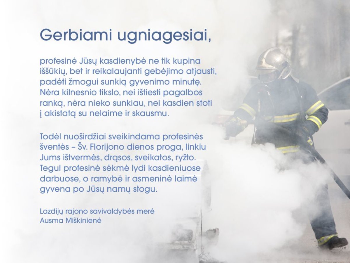 Sveikinimas ugniagesiams