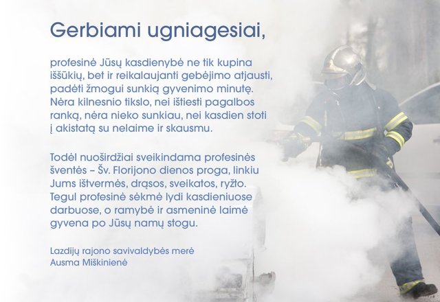 Sveikinimas ugniagesiams