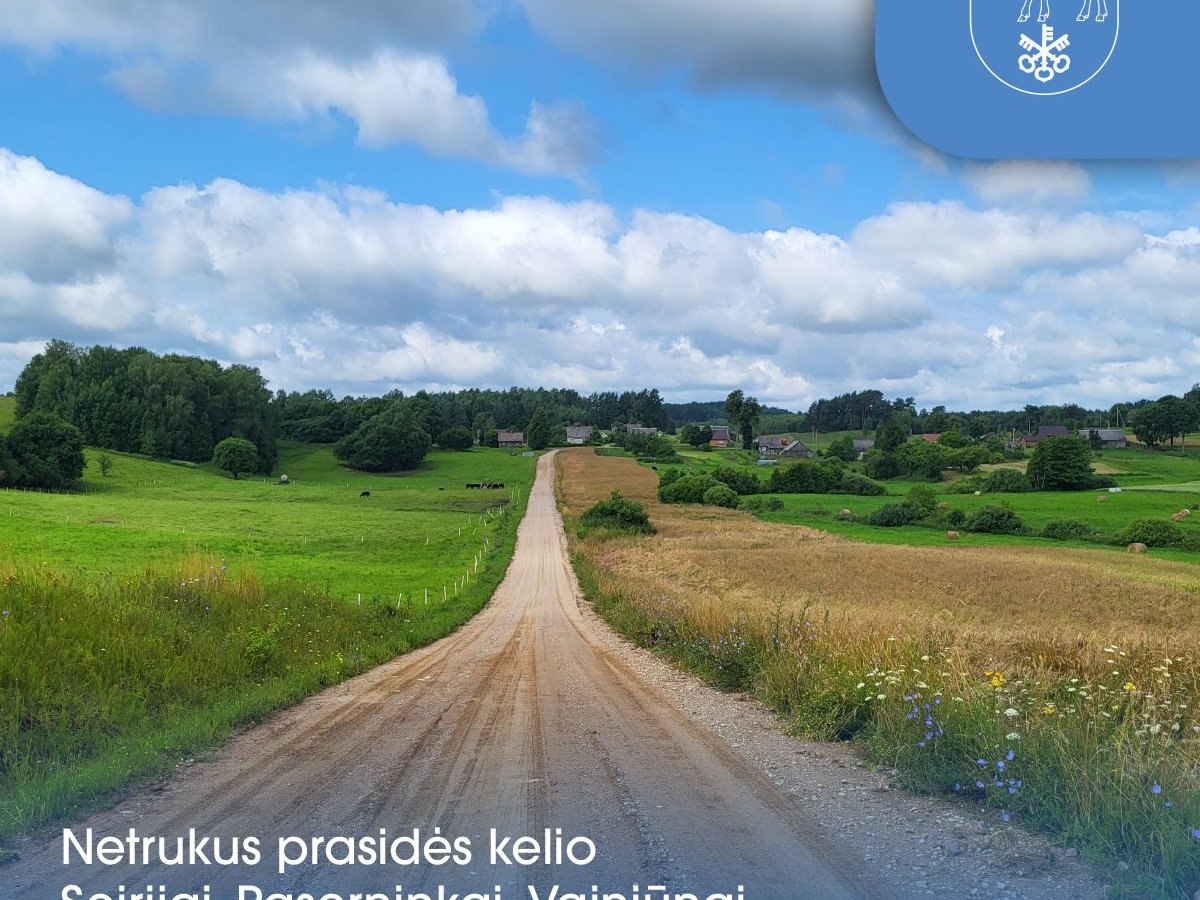 Rajone žvyrkelių toliau mažės: jau pasirašyta sutartis dėl kelio Seirijai–Paserninkai–Vainiūnai...