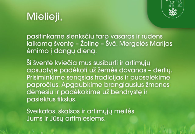 Žolinės sveikinimas