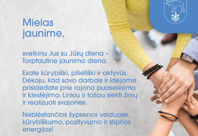 Sveikinimas Tarptautinės jaunimo dienos proga
