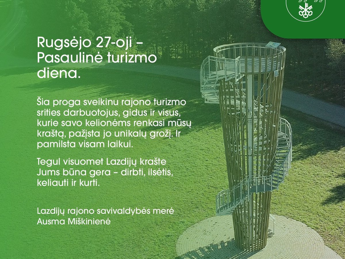 Sveikinimas Pasaulinės turizmo dienos proga