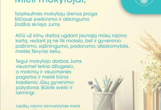 Sveikinimas mokytojams