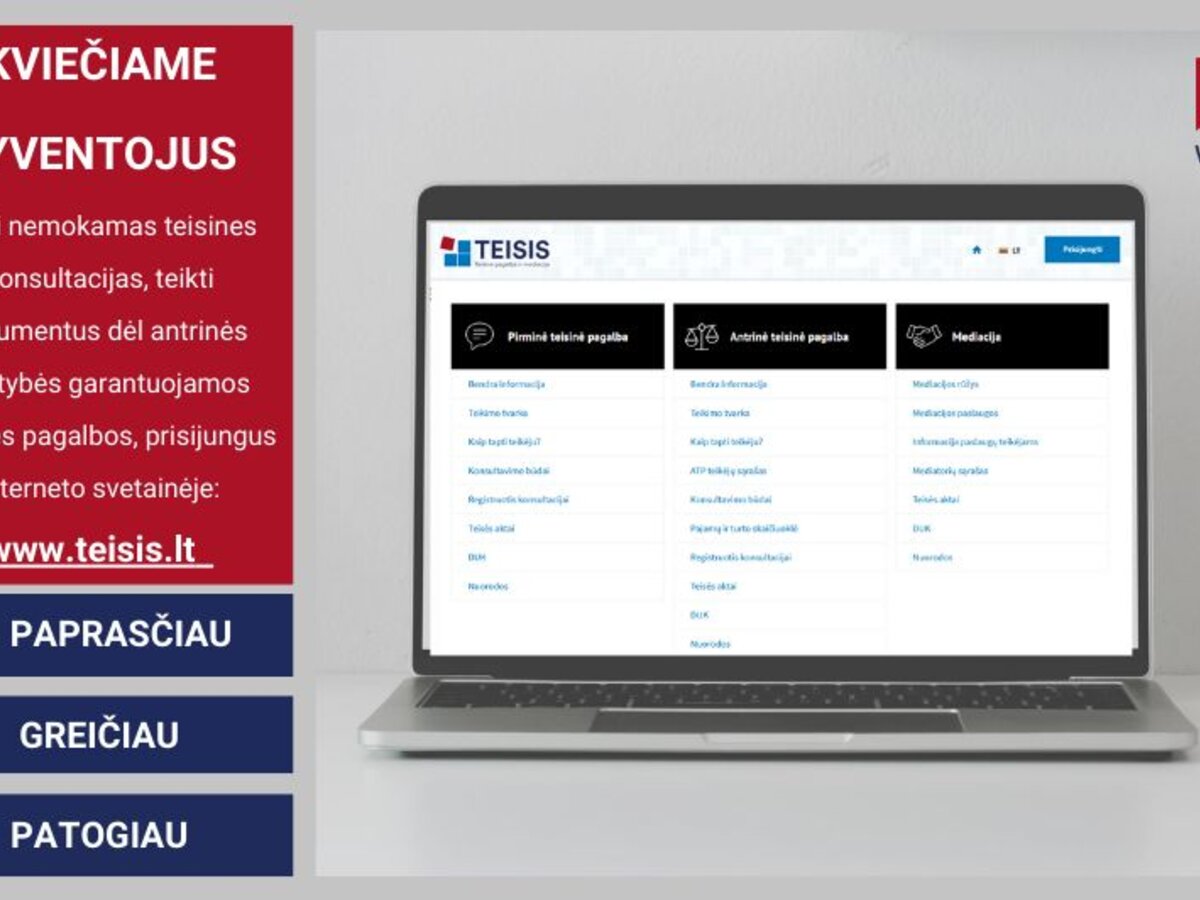 VALSTYBĖS GARANTUOJAMOS TEISINĖS PAGALBOS PASLAUGA  ELEKTRONINIU BŪDU