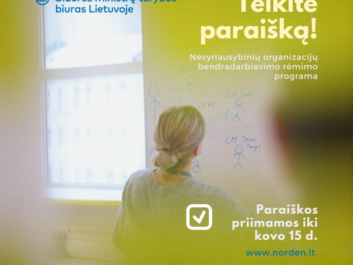 NVO bendradarbiavimo rėmimo programa laukia paraiškų: dėmesys visuomenės atsparumą stiprinančioms...