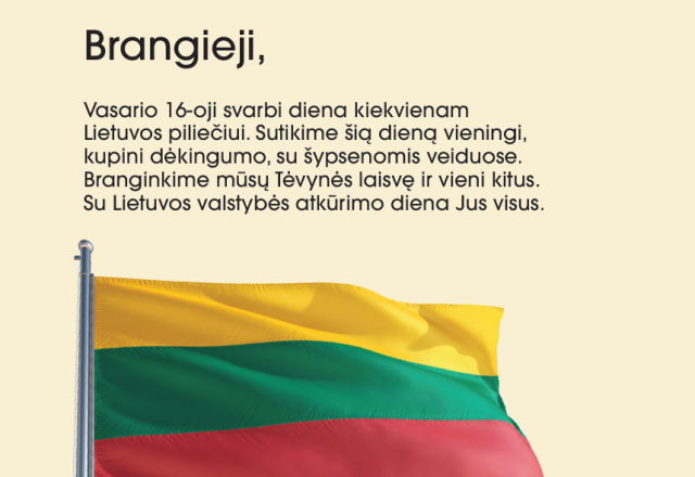 Vasario 16-oji - Lietuvos valstybės atkūrimo diena