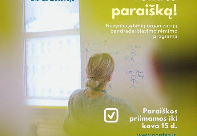 NVO bendradarbiavimo rėmimo programa laukia paraiškų: dėmesys visuomenės atsparumą stiprinančioms...