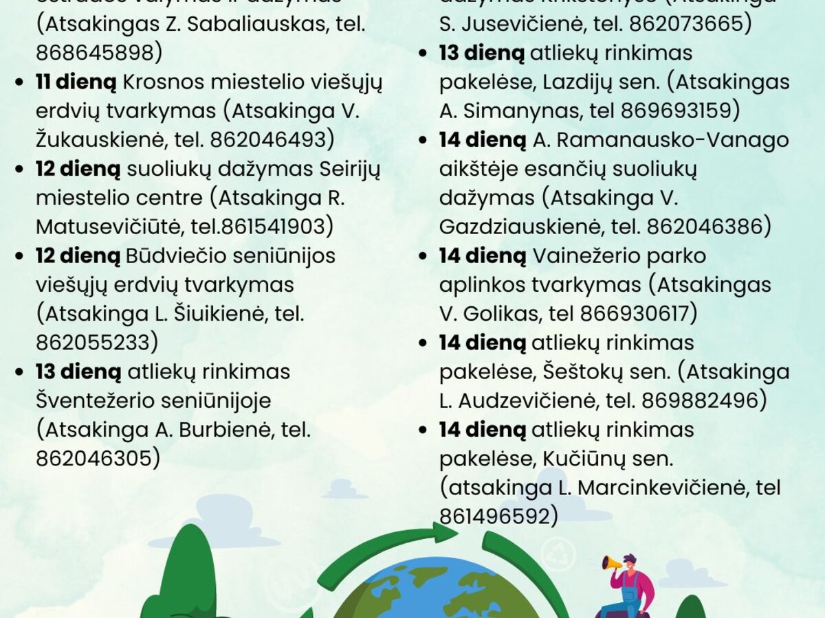 Pavasarinės iniciatyvos kviečia visus rajono gyventojus: registruokitės, teiraukitės, dalyvaukite