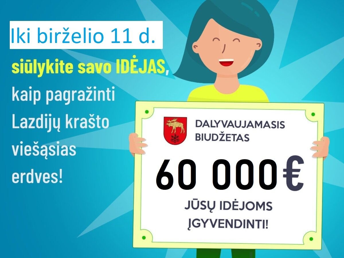 Dalyvaujamasis biudžetas: 2023 metais gyventojų idėjoms finansuoti skirta 60 tūkstančių eurų!