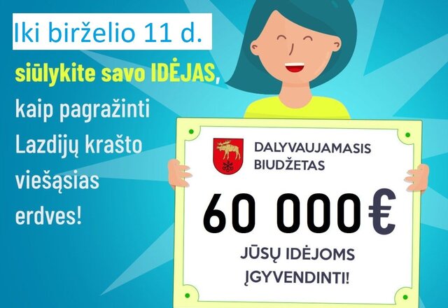 Dalyvaujamasis biudžetas: 2023 metais gyventojų idėjoms finansuoti skirta 60 tūkstančių eurų!