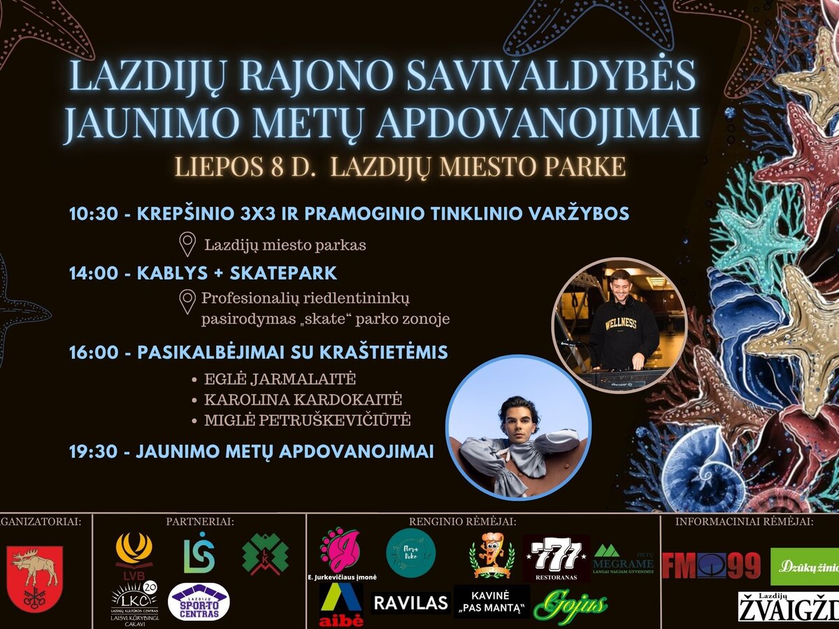 Laukiamiausias jaunimo renginys – Jaunimo metų apdovanojimai – liepos 8 d. Lazdijų miesto parke!