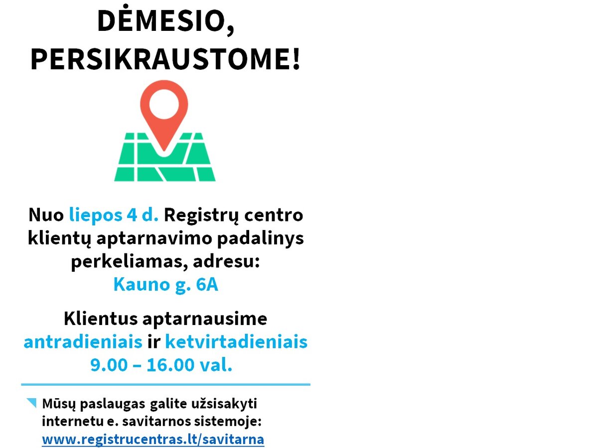Naujas Registrų centro adresas Lazdijuose: Kauno g. 6A