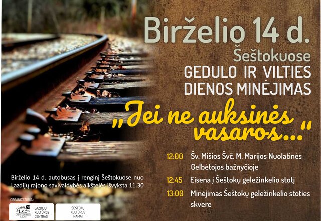 Kviečiame paminėti Gedulo ir vilties dieną Šeštokuose