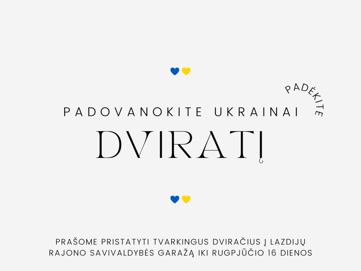Kviečiame padovanoti dviračius Ukrainos socialiniams darbuotojams