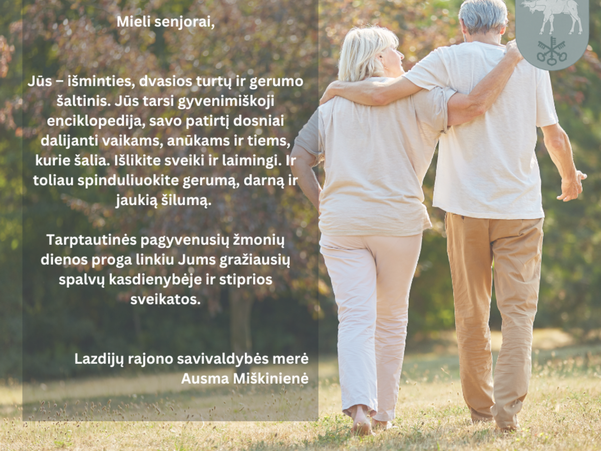 Sveikiname senjorus Tarpautinės pagyvenusių žmonių dienos proga