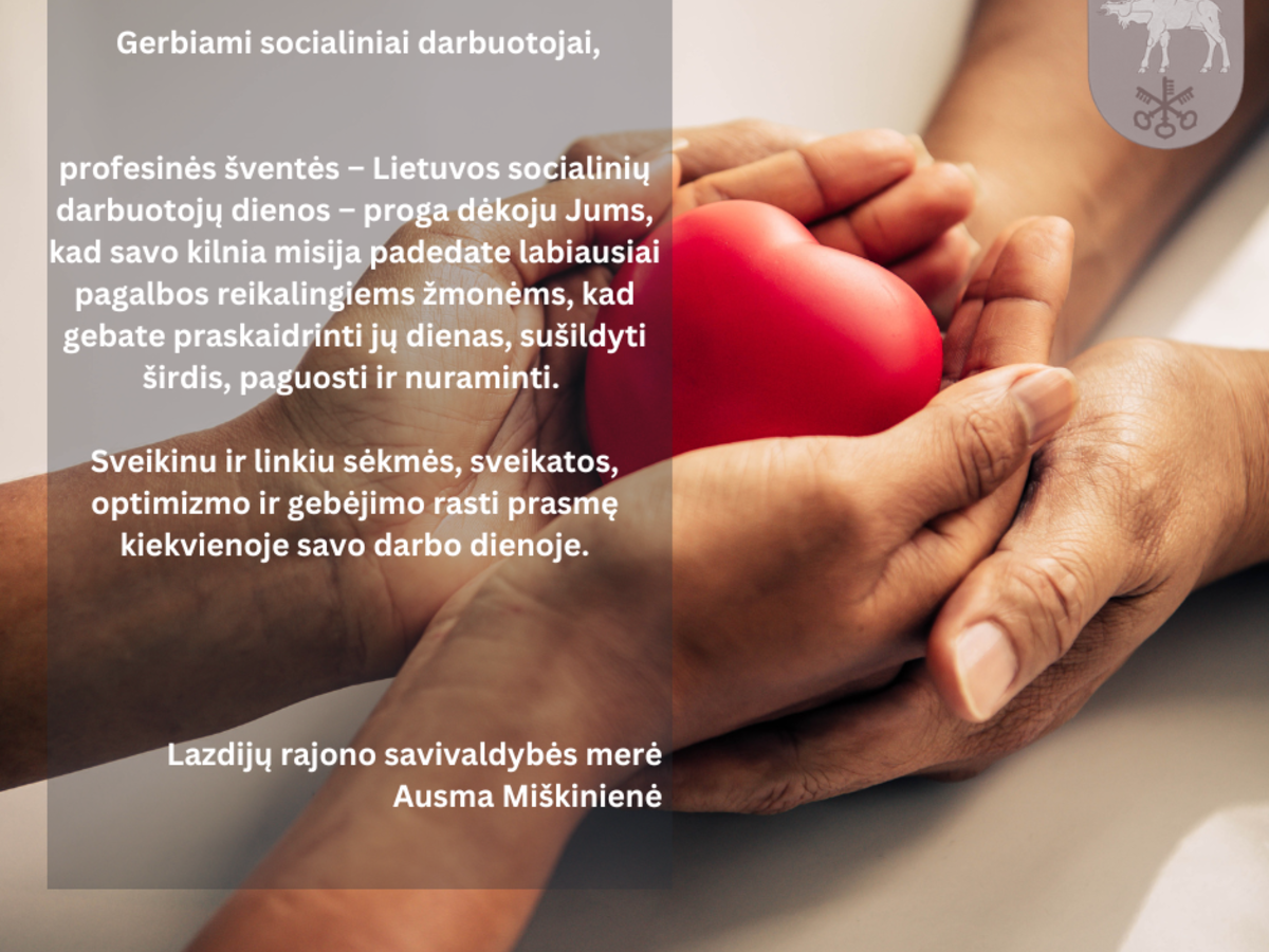 Sveikiname socialinius darbuotojus