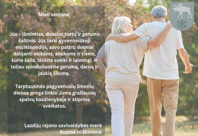 Sveikiname senjorus Tarpautinės pagyvenusių žmonių dienos proga