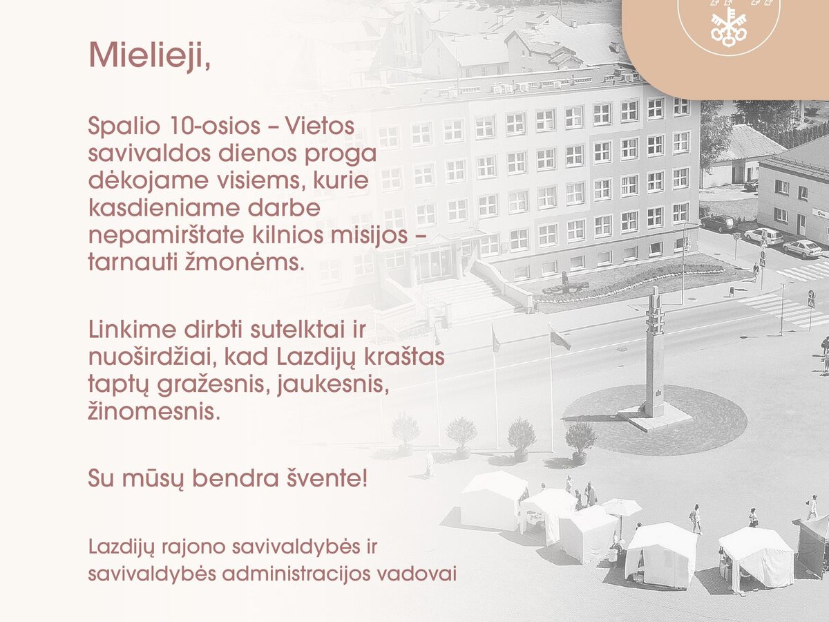 Sveikinimas Vietos savivaldos dienos proga