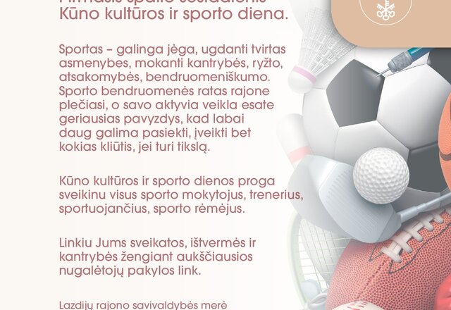 Sveikinimas Kūno kultūros ir sporto dienos proga