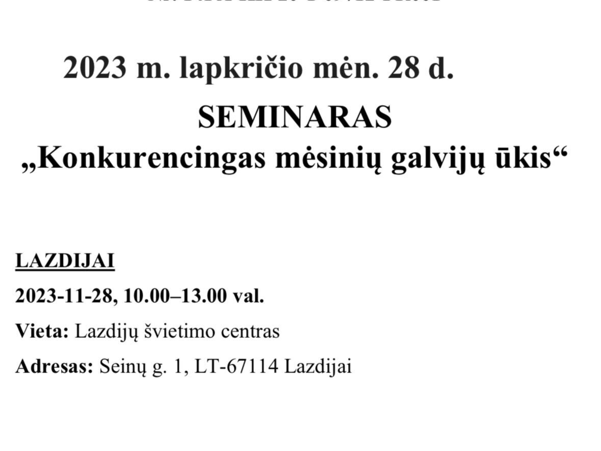 Seminaras lapkričio 28 d.